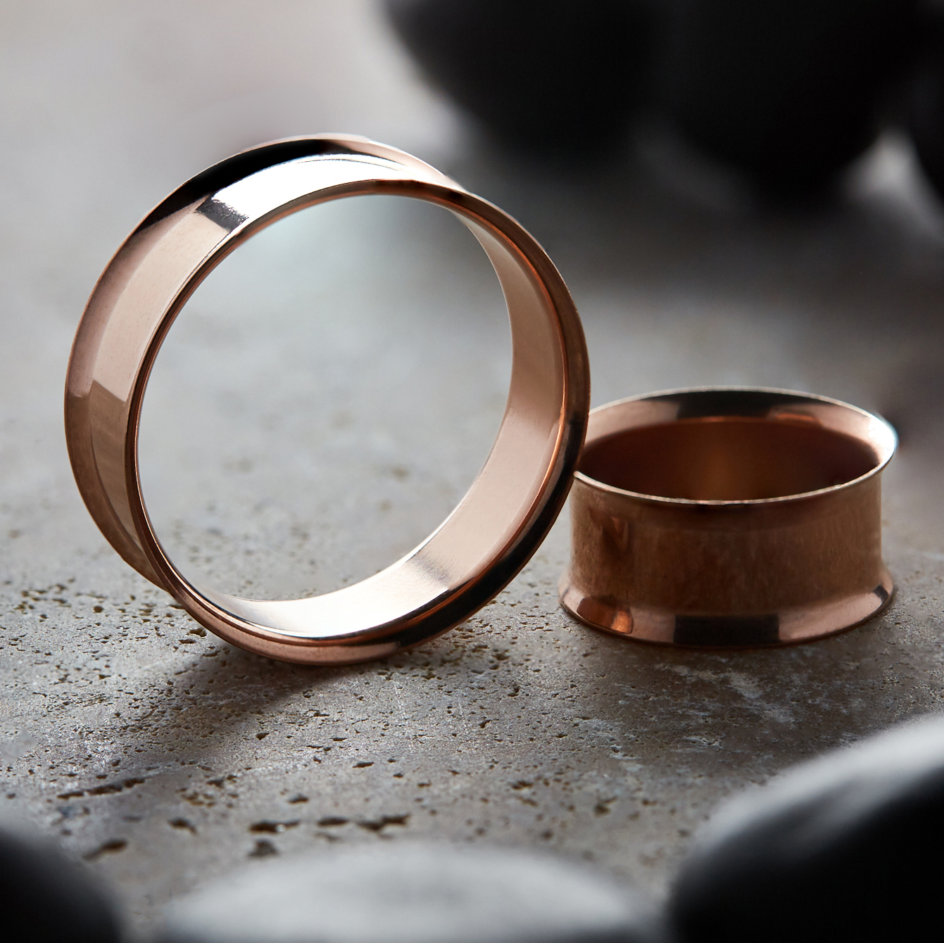 Cool  Rose Gold Double Flare Stainless Steel Tunnel