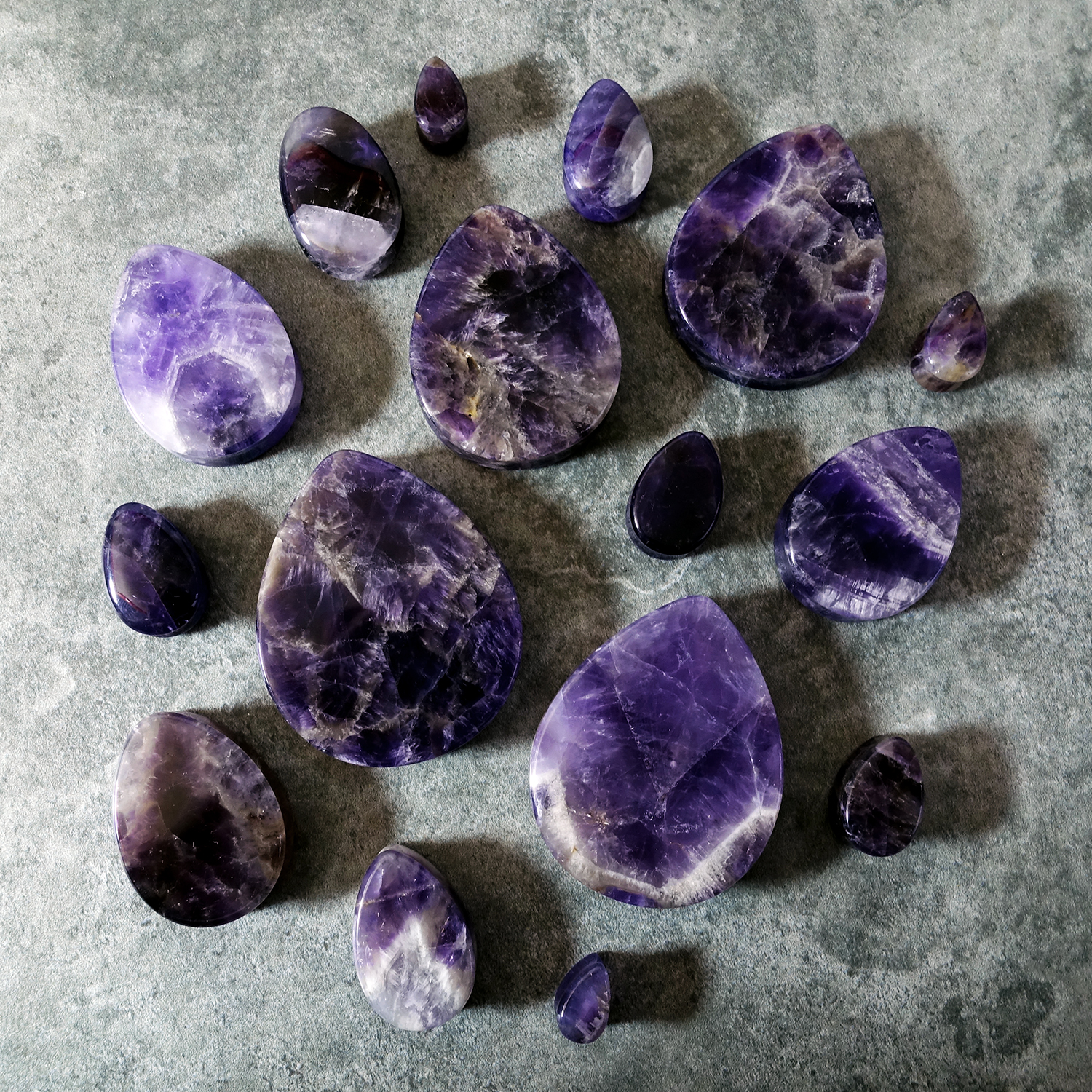 Alternative  Teardrop Amethyst Stone Plug / Gauge