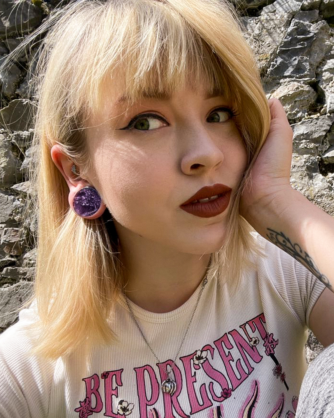  Amethyst Stone Plug / Messgerät