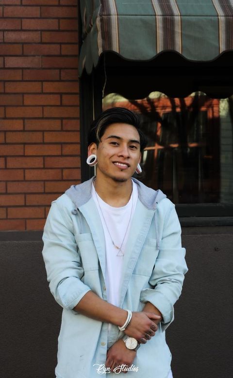 guy wearing cool  White Silicone Ear Tunnel