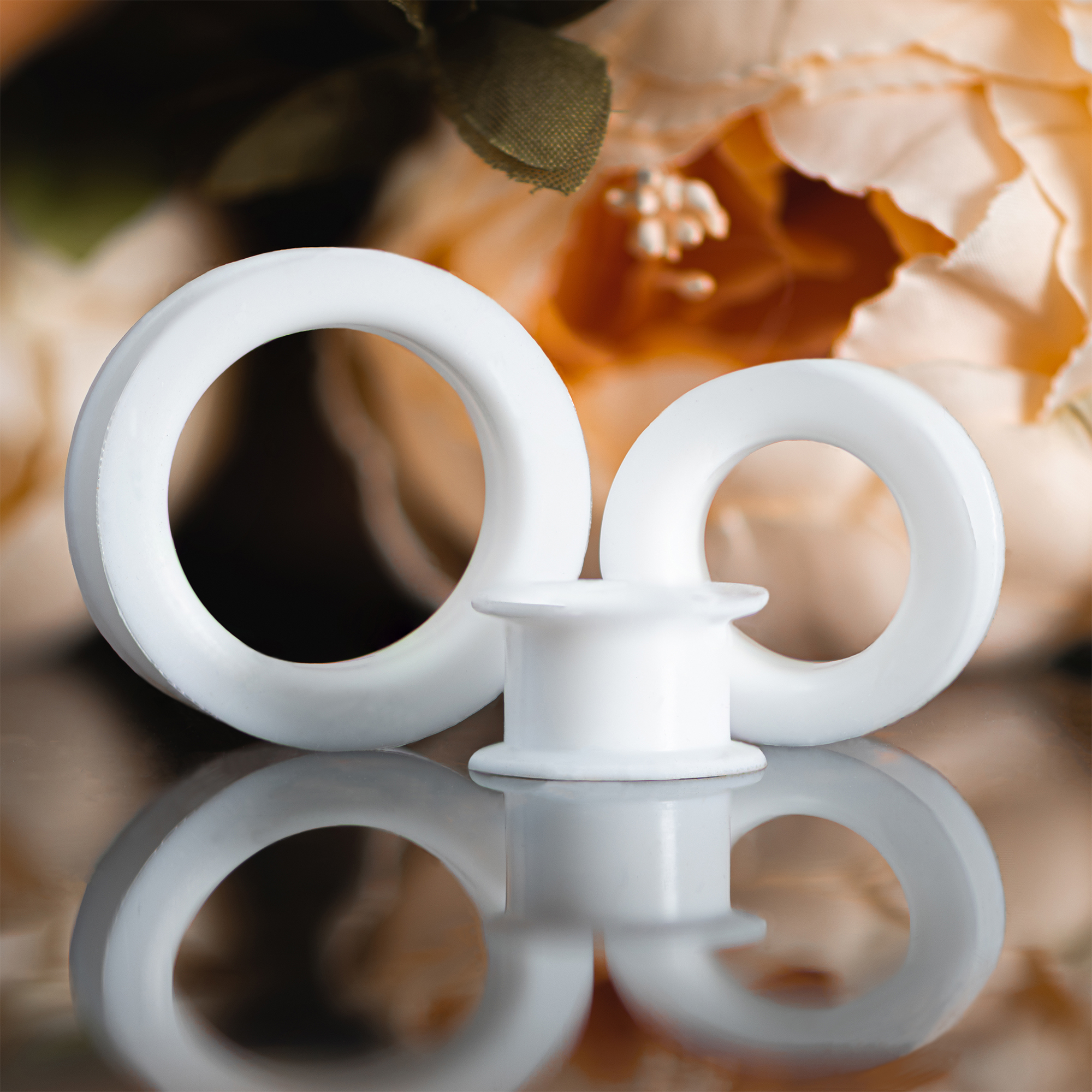 Classic  White Silicone Ear Tunnel
