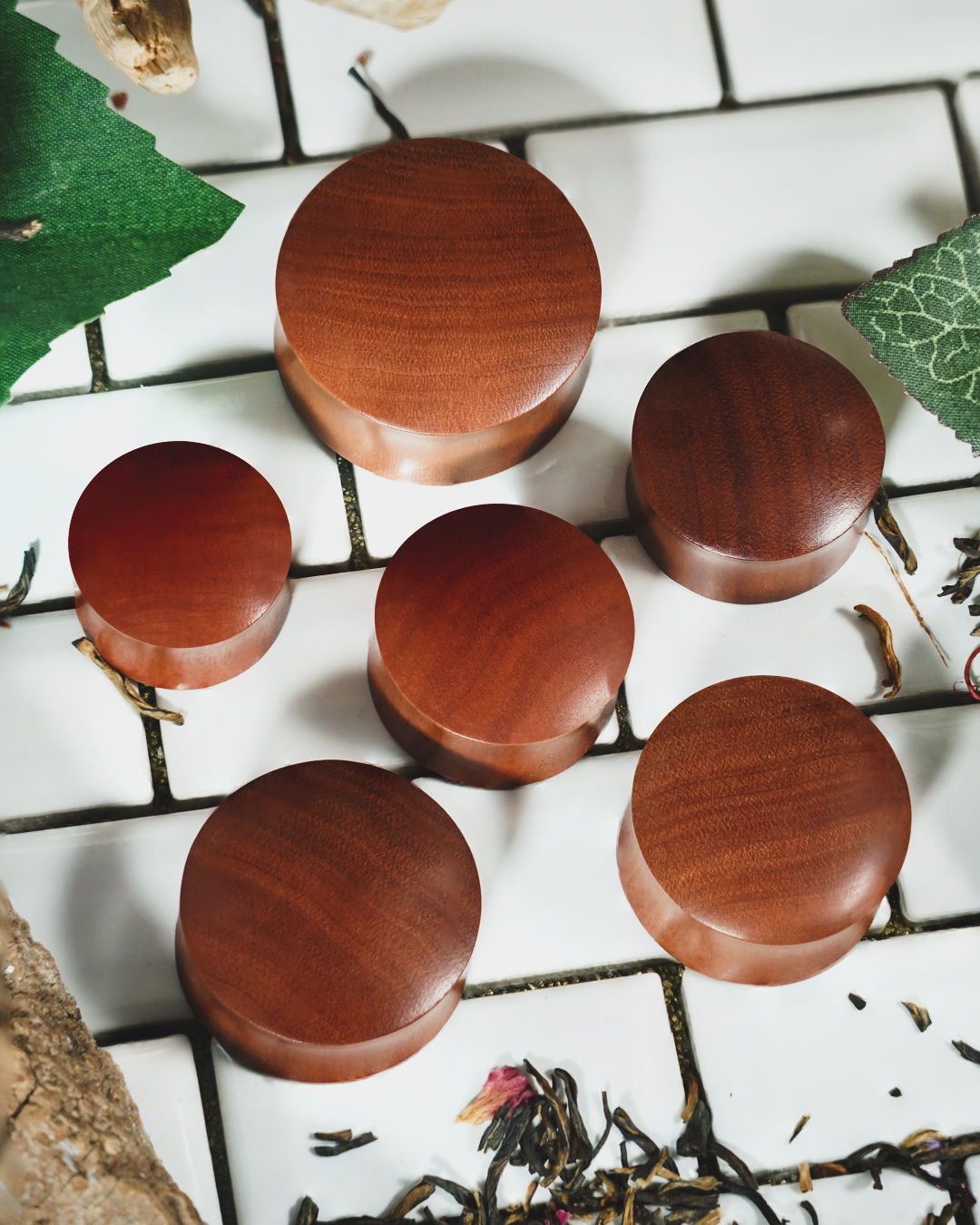 cool  Brown Saba Convex Wood Ear Plug / Gauge