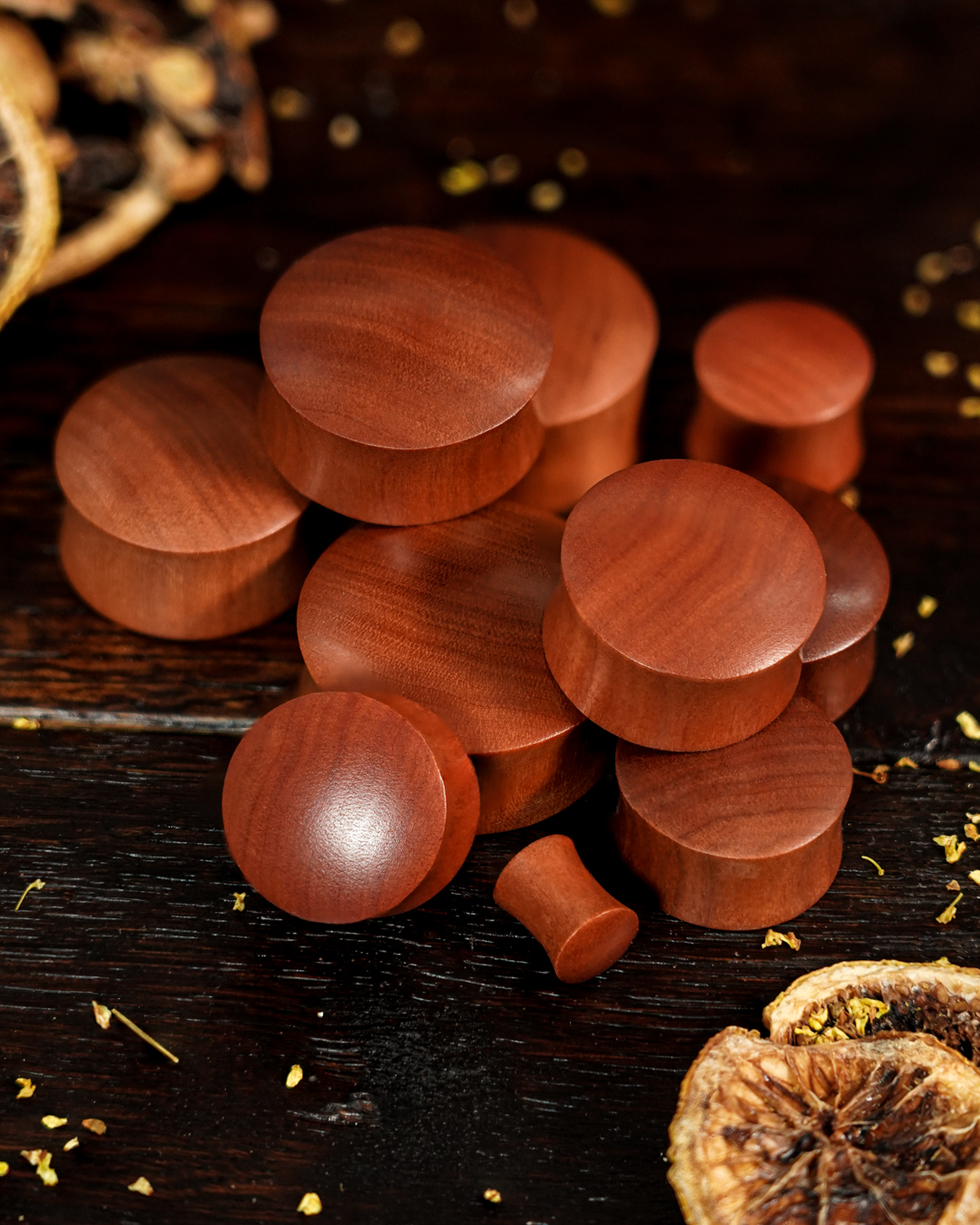 pretty  Brown Saba Convex Wood Ear Plug / Gauge