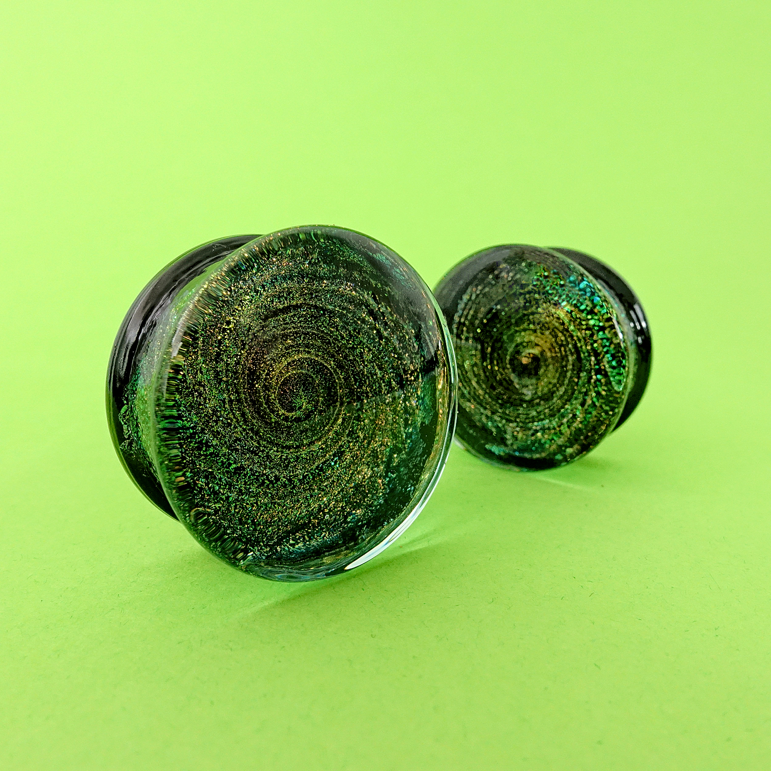 shiny  Infinity Dichroic Glass Plug / Gauge