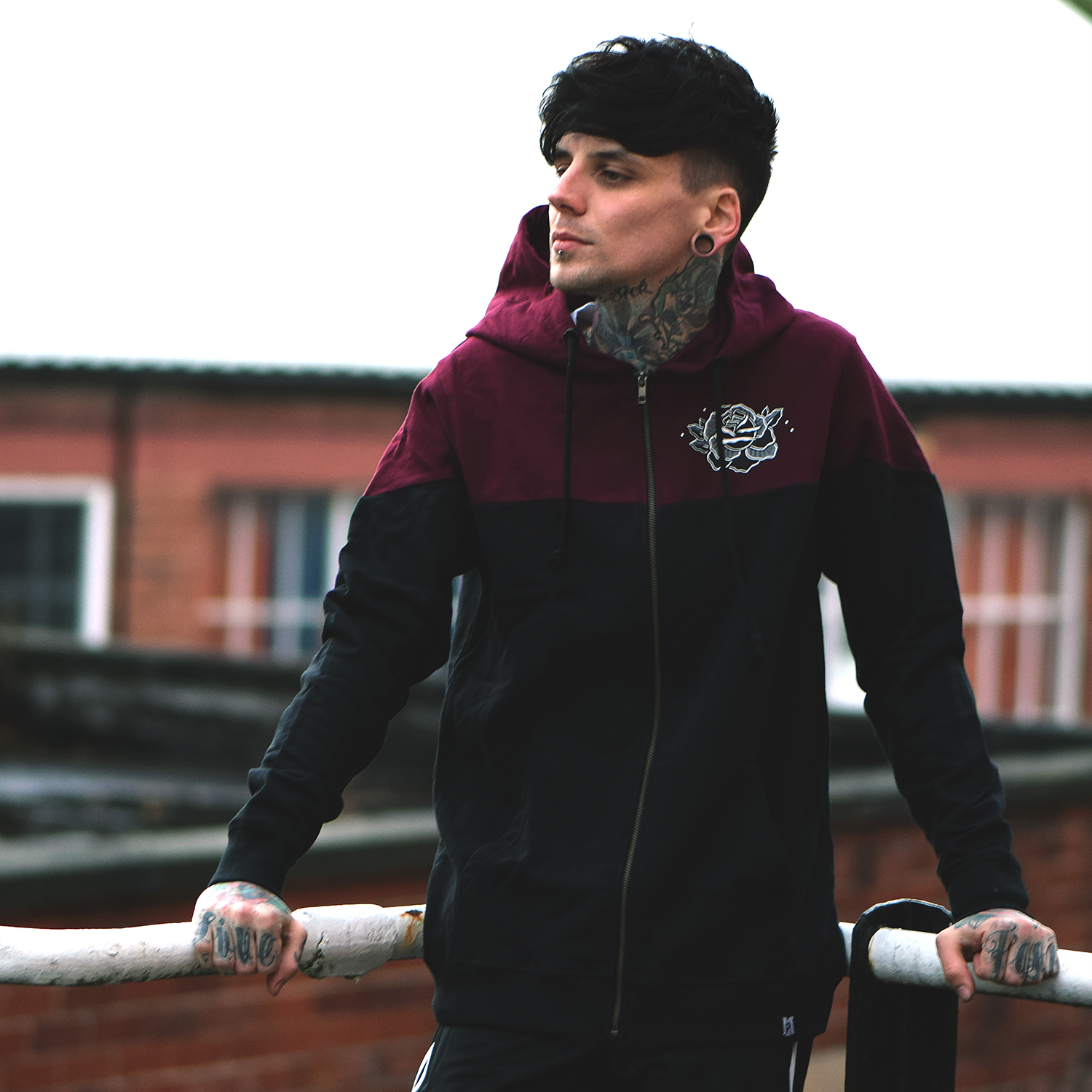 Rose Unisex Hoodie - Clothing, Custom Plugs, Tattoo Apparel, Hoodie, Jacket Rose Hoodie