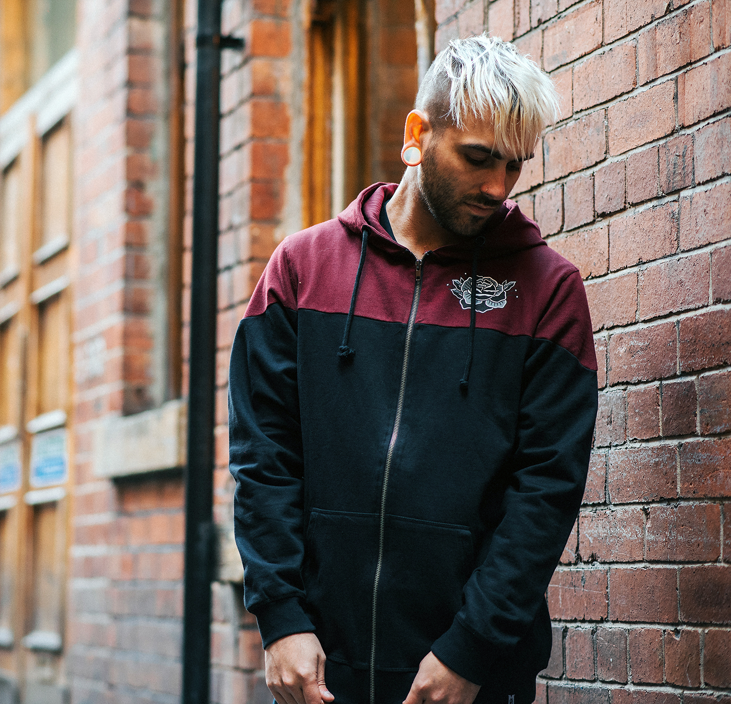 Rose Unisex Hoodie - Clothing, Custom Plugs, Tattoo Apparel, Hoodie, Jacket Rose Hoodie