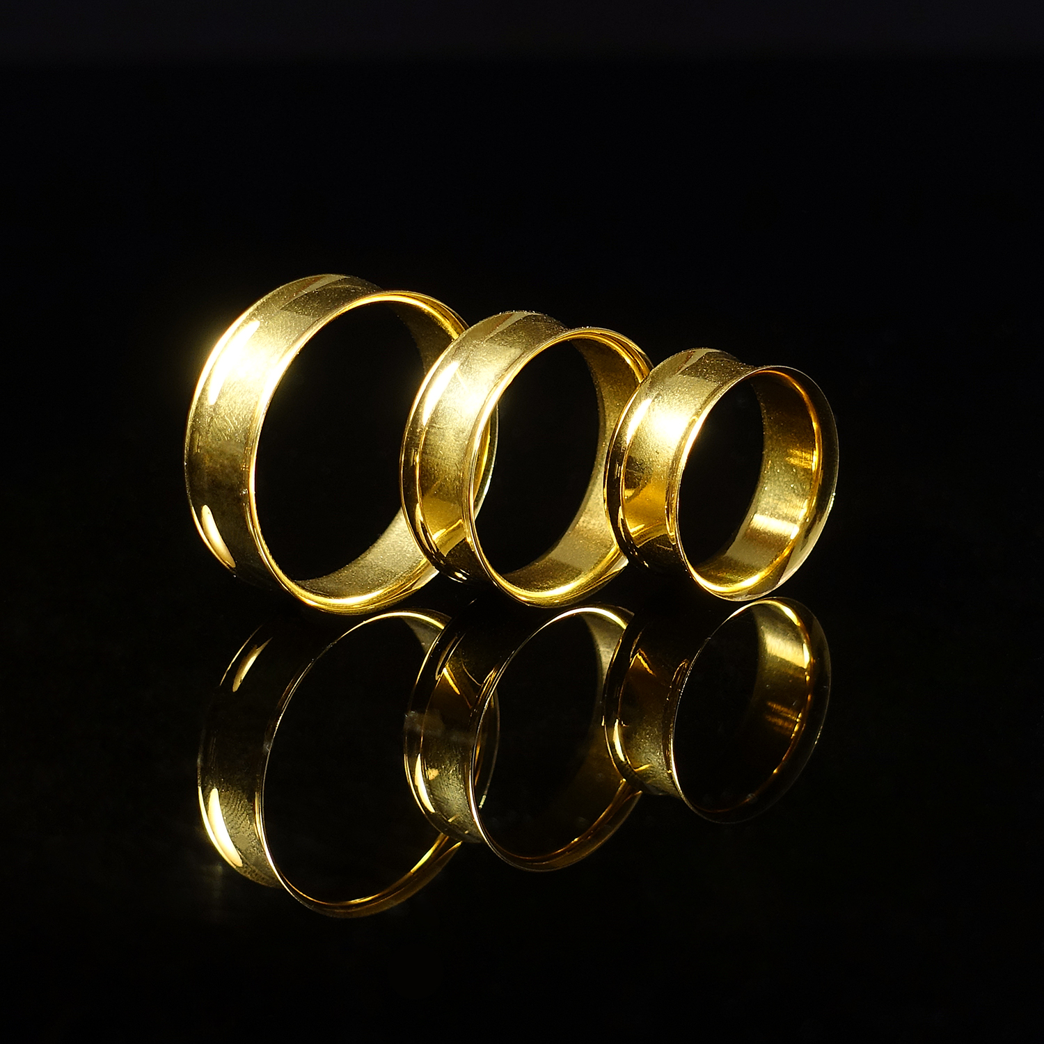 Pretty  Gold Double Flare Stainless Steel Tunnel