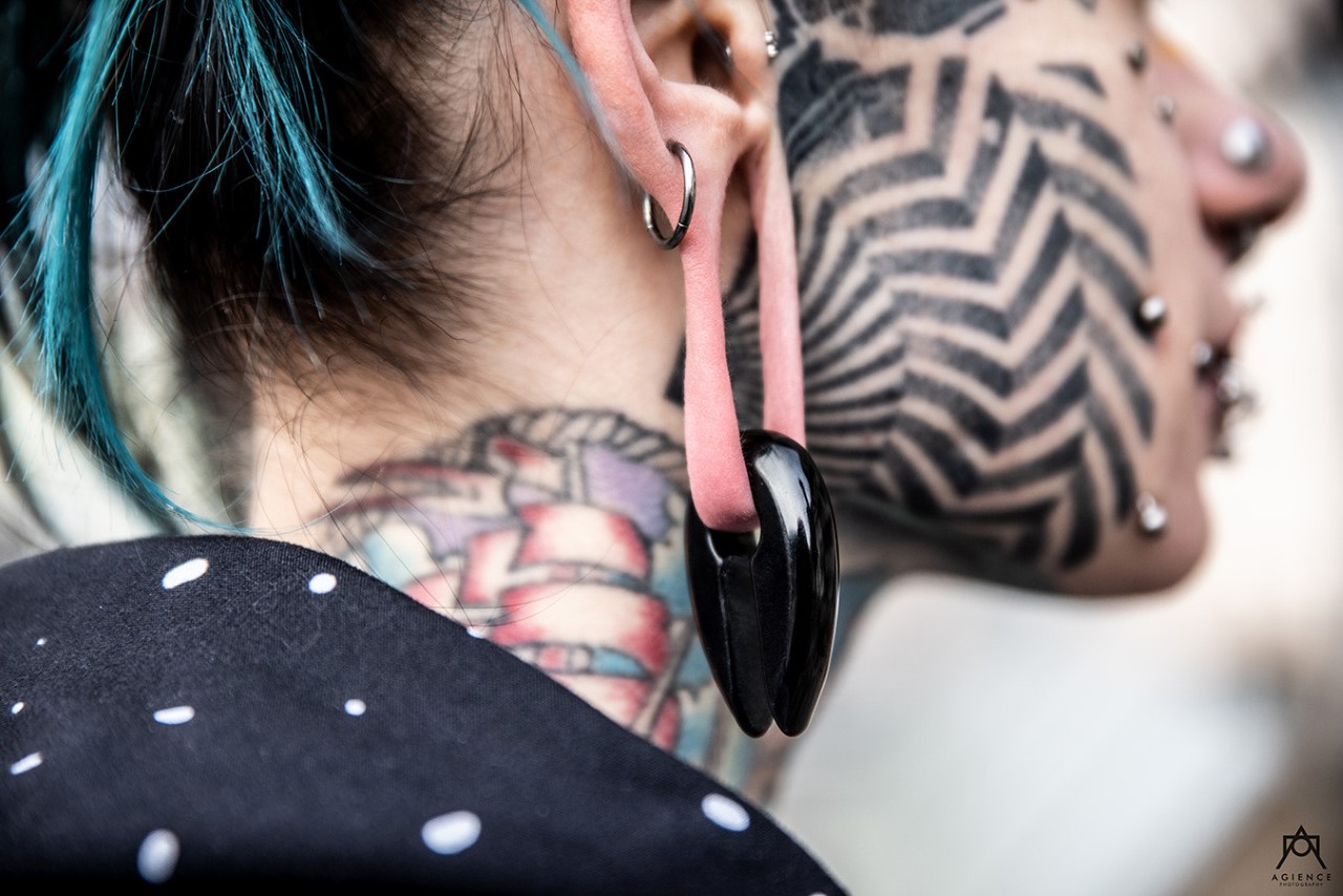  Black Onyx Stone - Pincer Keyhole Ear Weights (Pair)