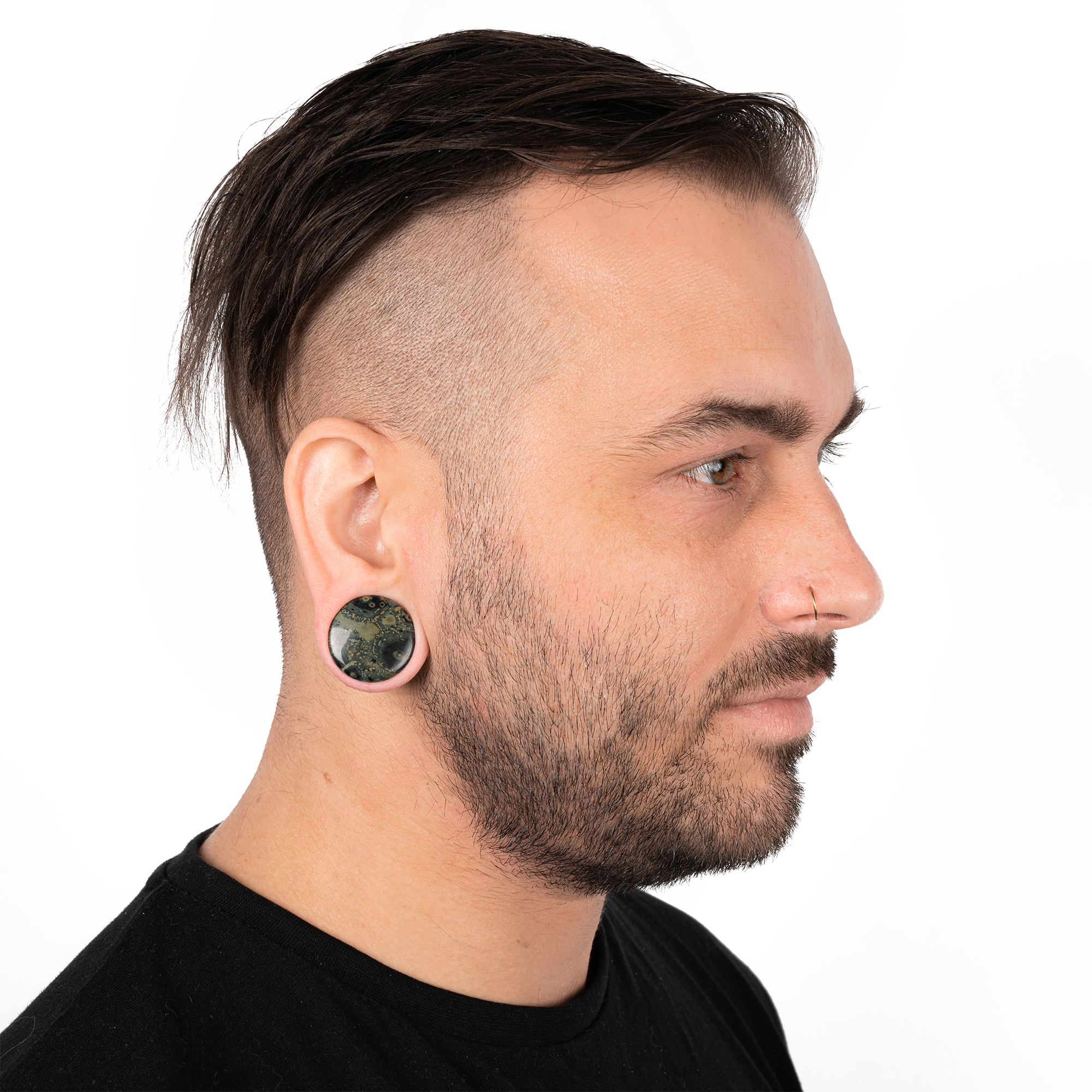 Grüner Augen-Jaspis-Stein Plug / Gauge