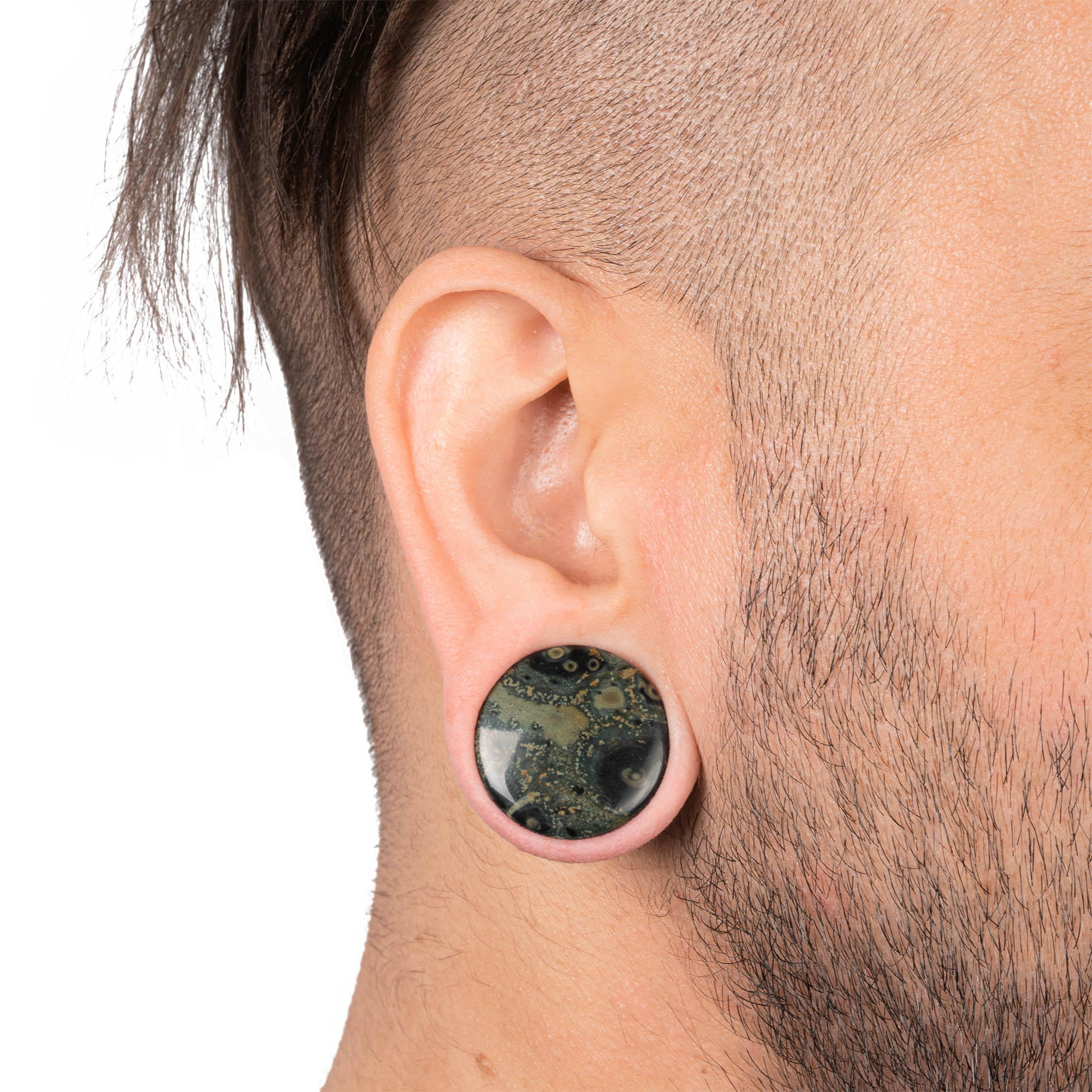  Grüner Augen-Jaspis-Stein Plug / Gauge