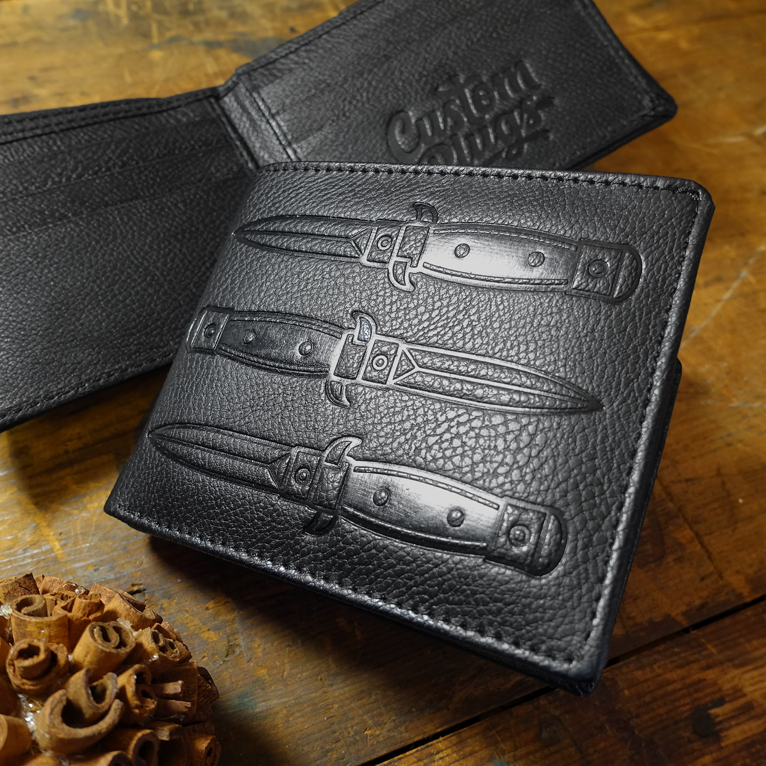  Messerbrieftasche in Schwarz - vegan