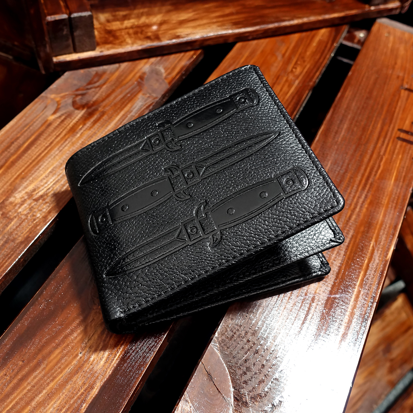 Messerbrieftasche in Schwarz - vegan