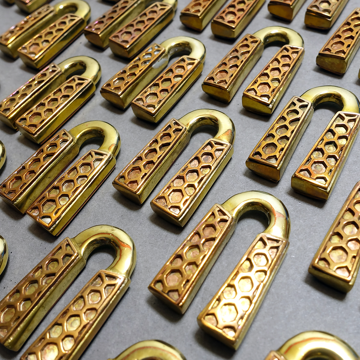 Unique  Honeycomb - Copper & Brass Ear Weights (Pair)