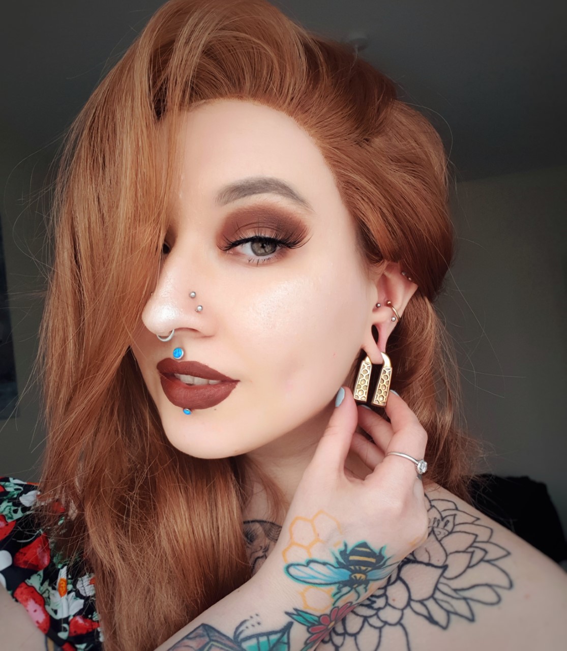 Cute Honeycomb - Copper & Brass Ear Weights (Pair)