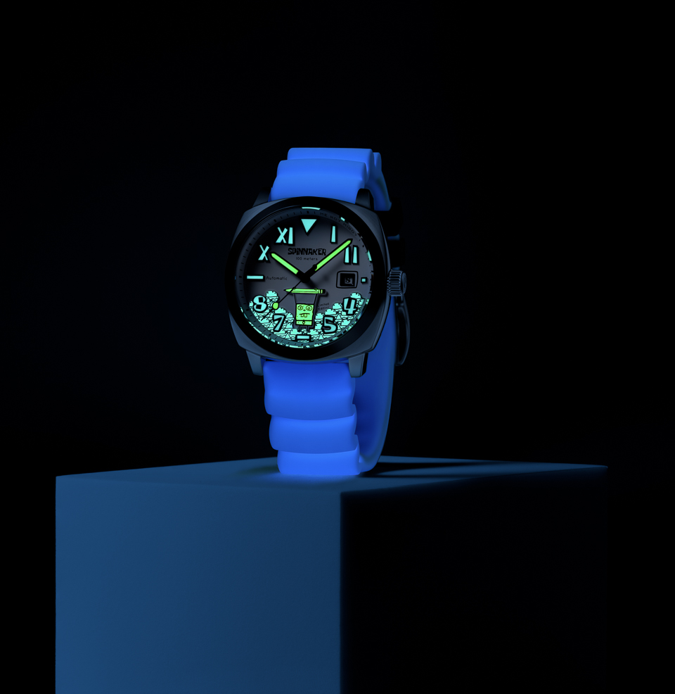 Spinnaker SpongeBob SquarePants DoodleBob Limited Edition Watch Collection Applied Indexes, Swiss Super-LumiNova