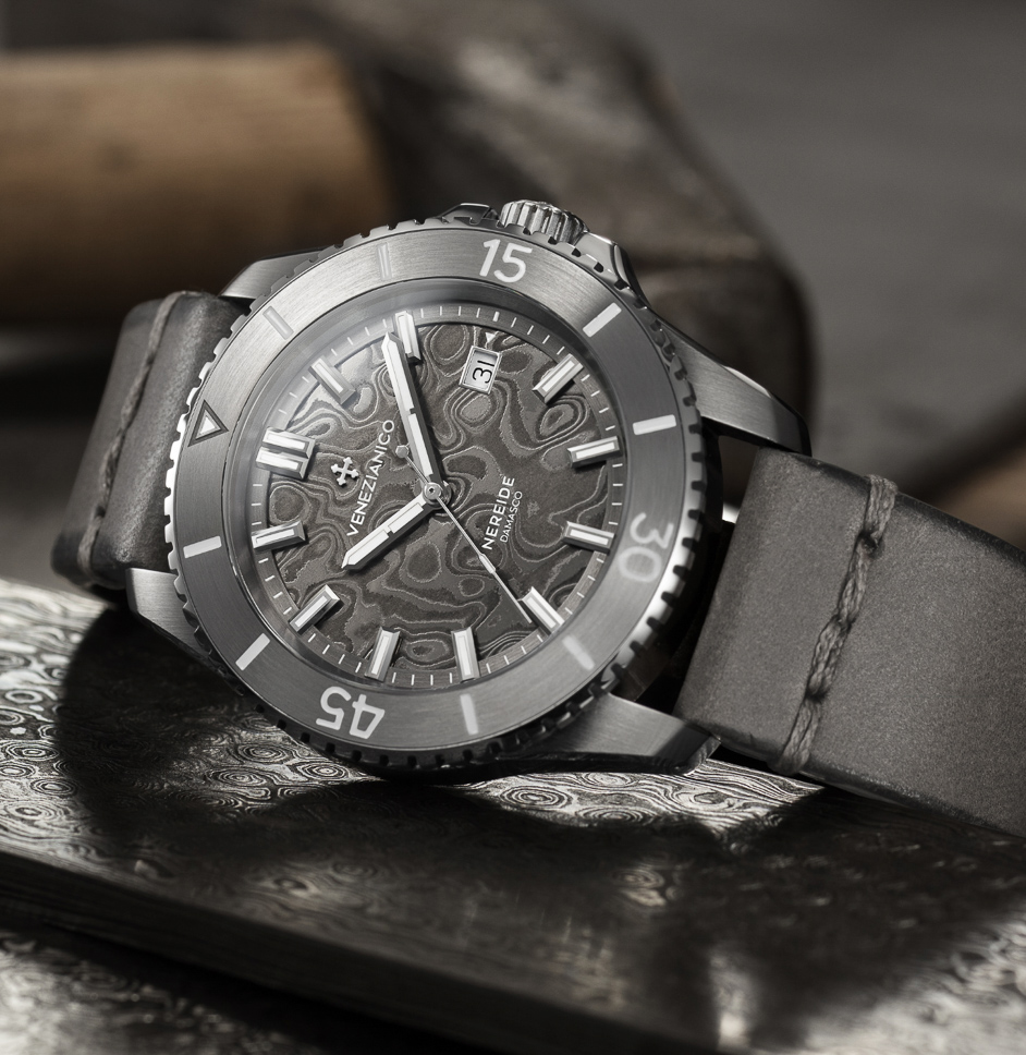 Venezianico Nereide Damasco Genuine Damascus Steel Dial