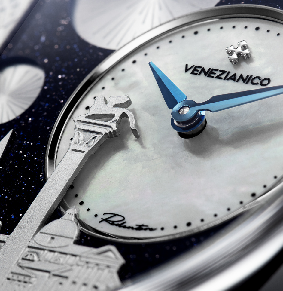 Venezianico Redentore Bellanotte Off-Center Mother-of-Pearl Moon Dial