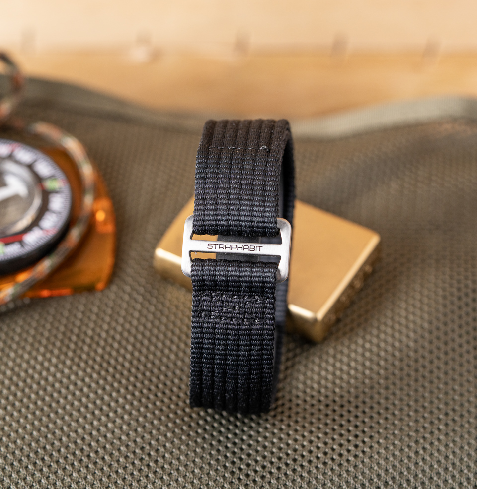 Hook and Loop Single Pass Watch Straps 304 Brushed Stainless Steel Hardware