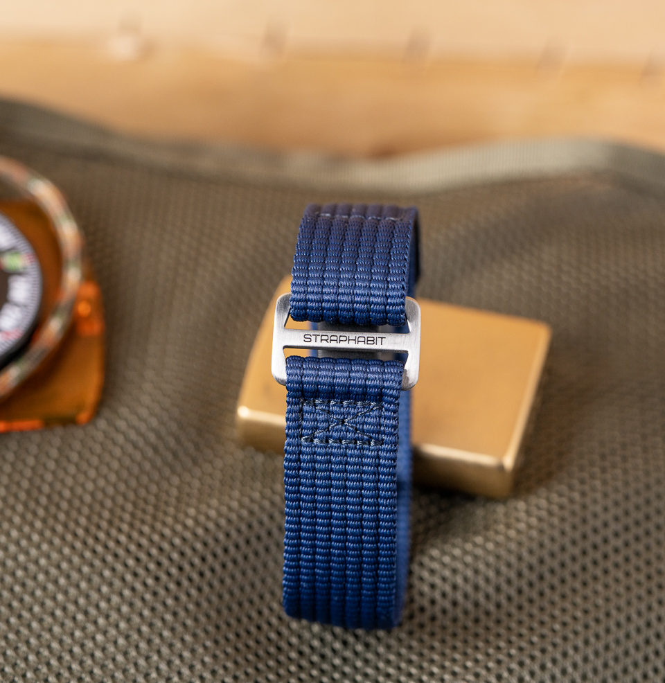 Hook and Loop Single Pass Watch Straps 304 Brushed Stainless Steel Hardware