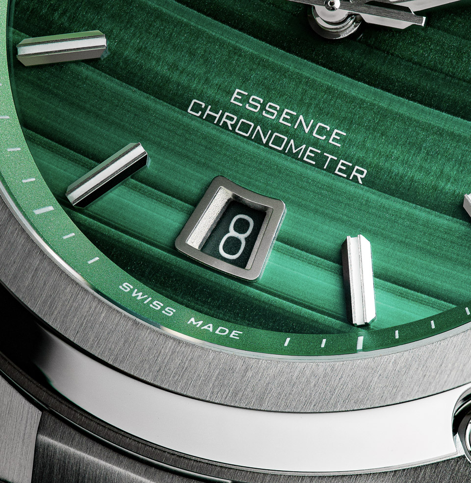 Formex Essence 41mm Automatic Chronometer Malachite - Preorder Sapphire Crystal Front and Back