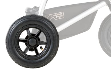 10” air filled tyres, for a true all terrain, 3-wheel performance
