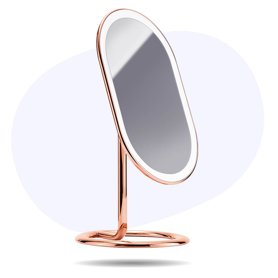 Vera premium vanity with lights for makeup in rose gold by Fancii and Co