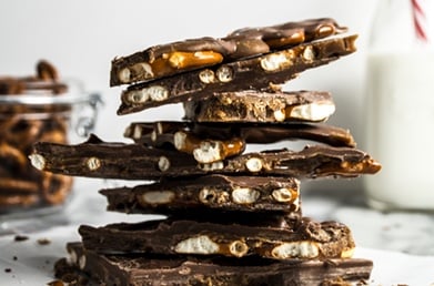 A stack of homemade chocolate bars