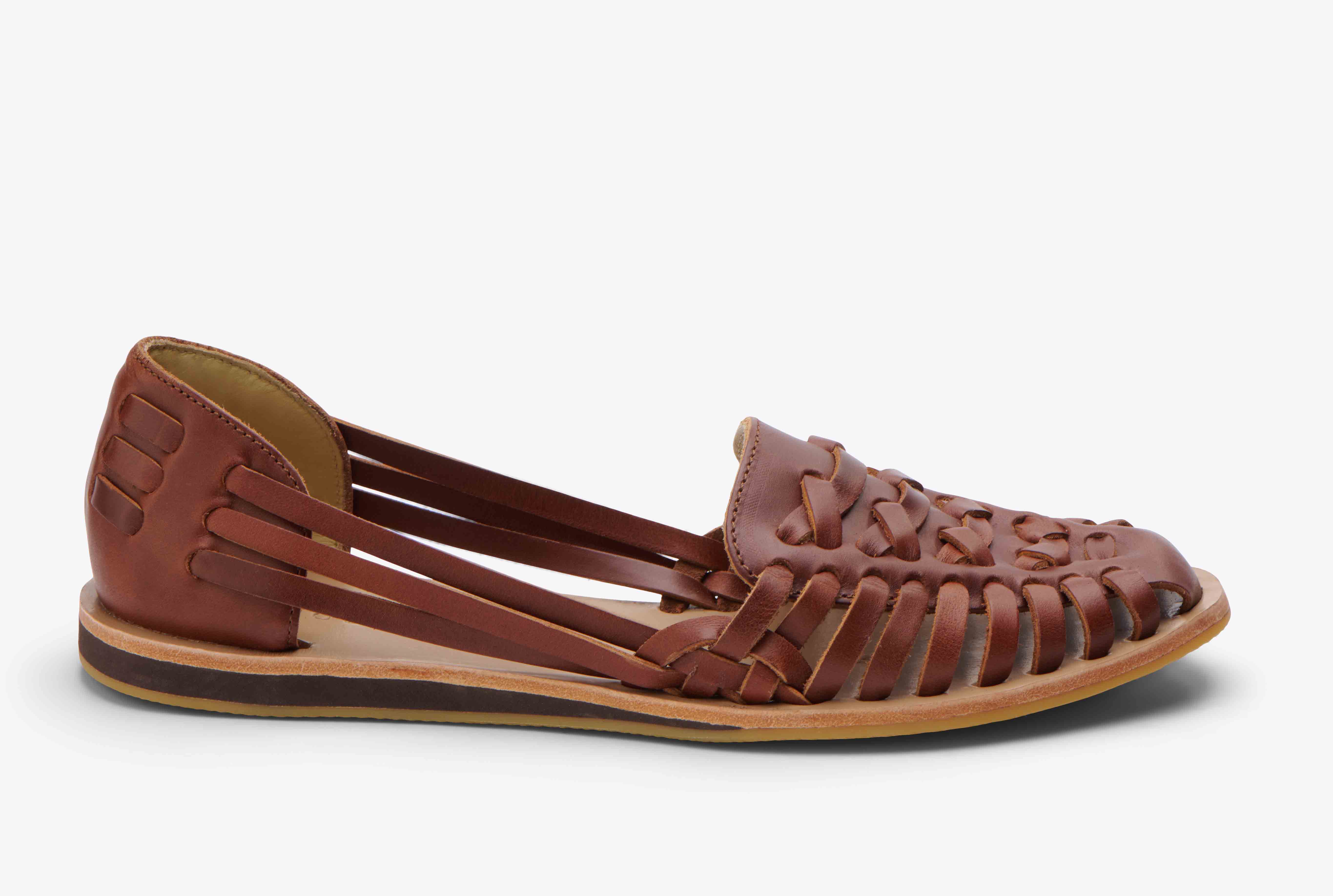 white leather huarache sandals