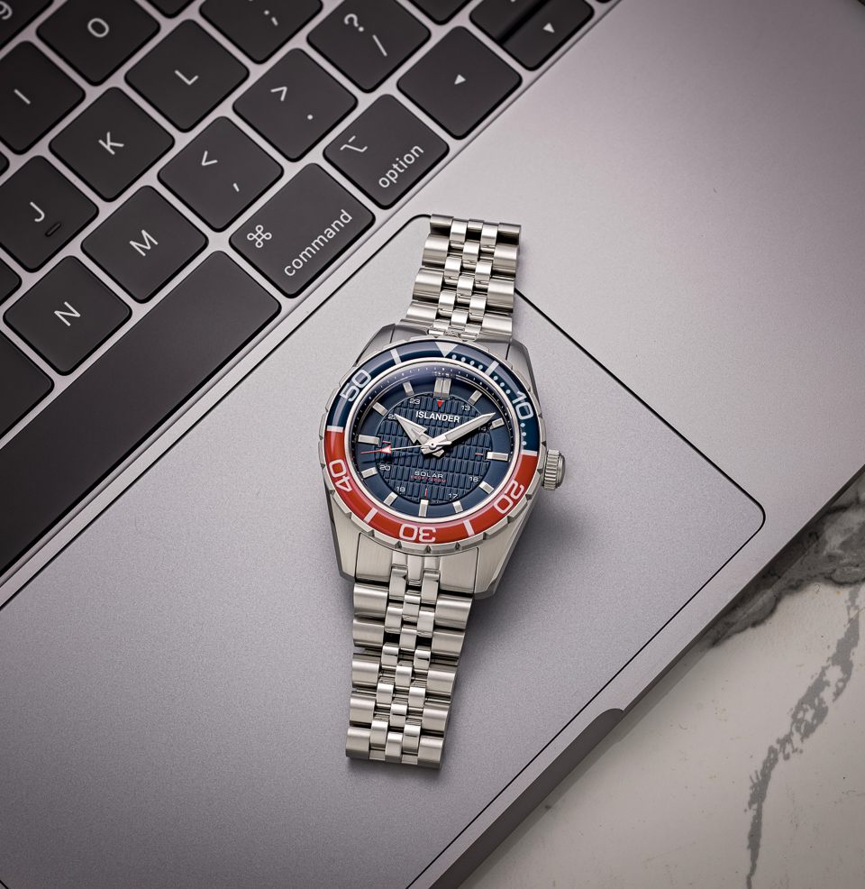 Islander Saltaire 38mm Solar Dive Watch 200m water resistance