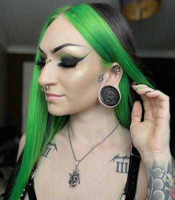 Cute Black Dichroic Glass Pincher Plug / Gauge