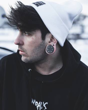 Kitsune Fox Mask Plug / Gauge - Black Glass | Flat Faced Double Flare