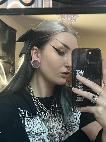 Hexagram Plug / Gauge - Black Glass | Flat Faced Double Flare