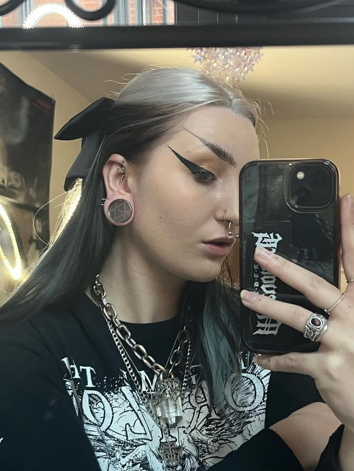  Hexagram Plug / Gauge - Clear Glass | Flat Faced Double Flare