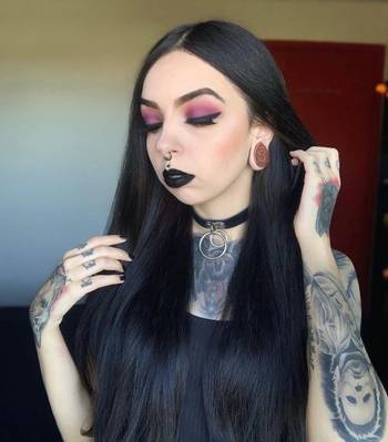 Snake Plug / Gauge - Teardrop Black Glass | Flat Faced Double Flare