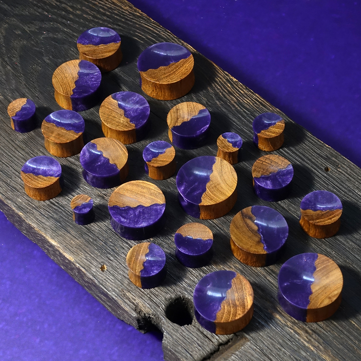 Amazing  Duo Dark Magenta & Teak Plug / Gauge
