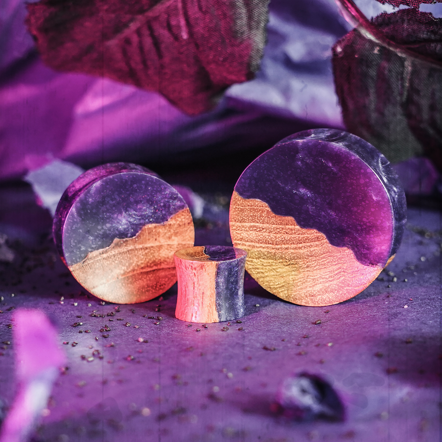 Cool  Duo Dark Magenta & Teak Plug / Gauge