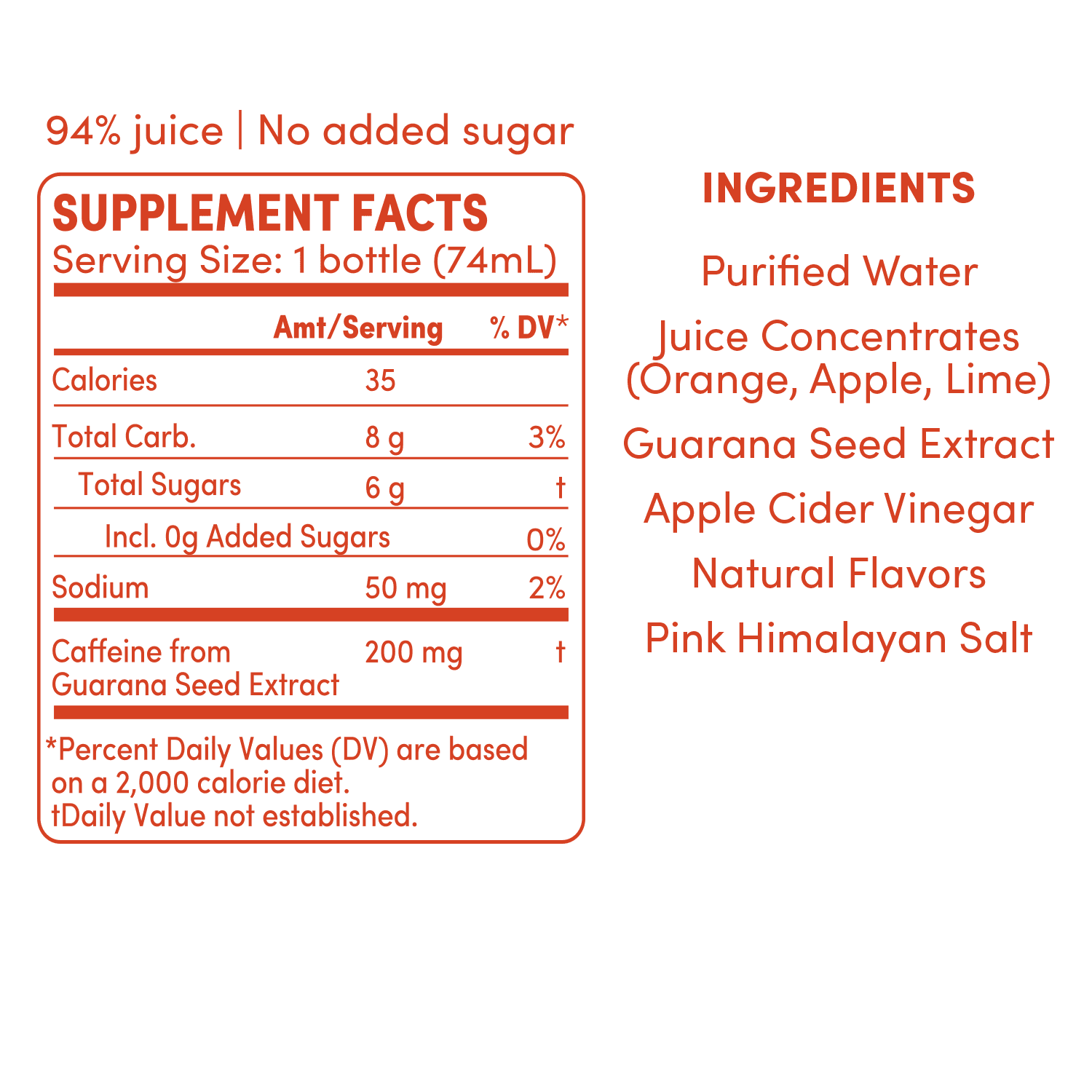 GO BIG blood orange ginger supplement facts
