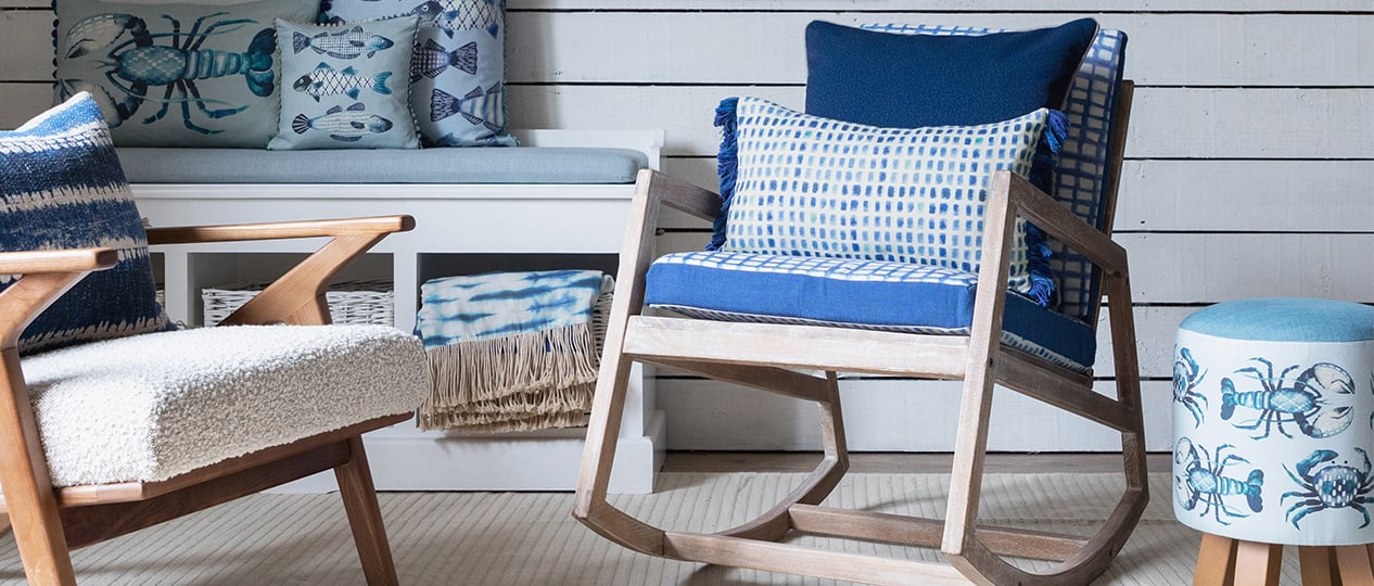 Coastal store blue chair