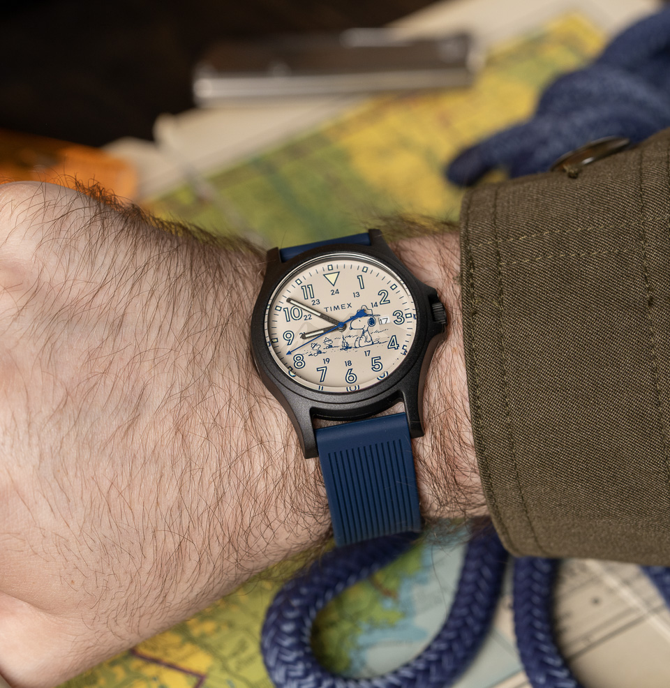 Peanuts® x Timex Expedition® Acadia Beagle Scout dial artwork