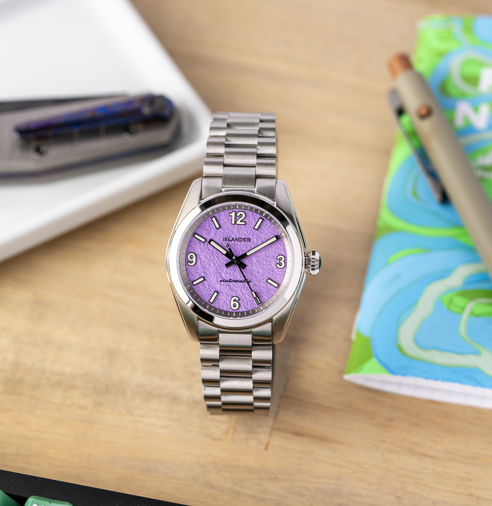 Islander Brookville Calligraphy Edition Parchment-textured dial