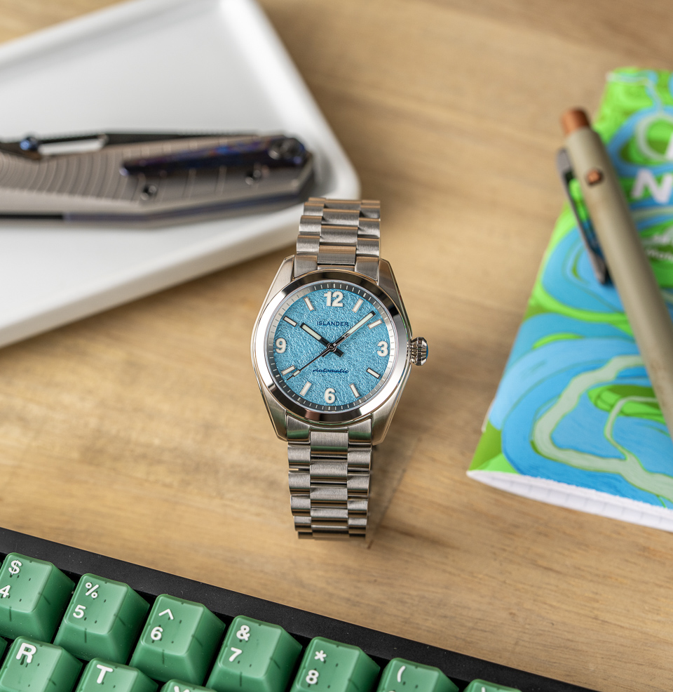 Islander Brookville Calligraphy Edition Parchment-textured dial
