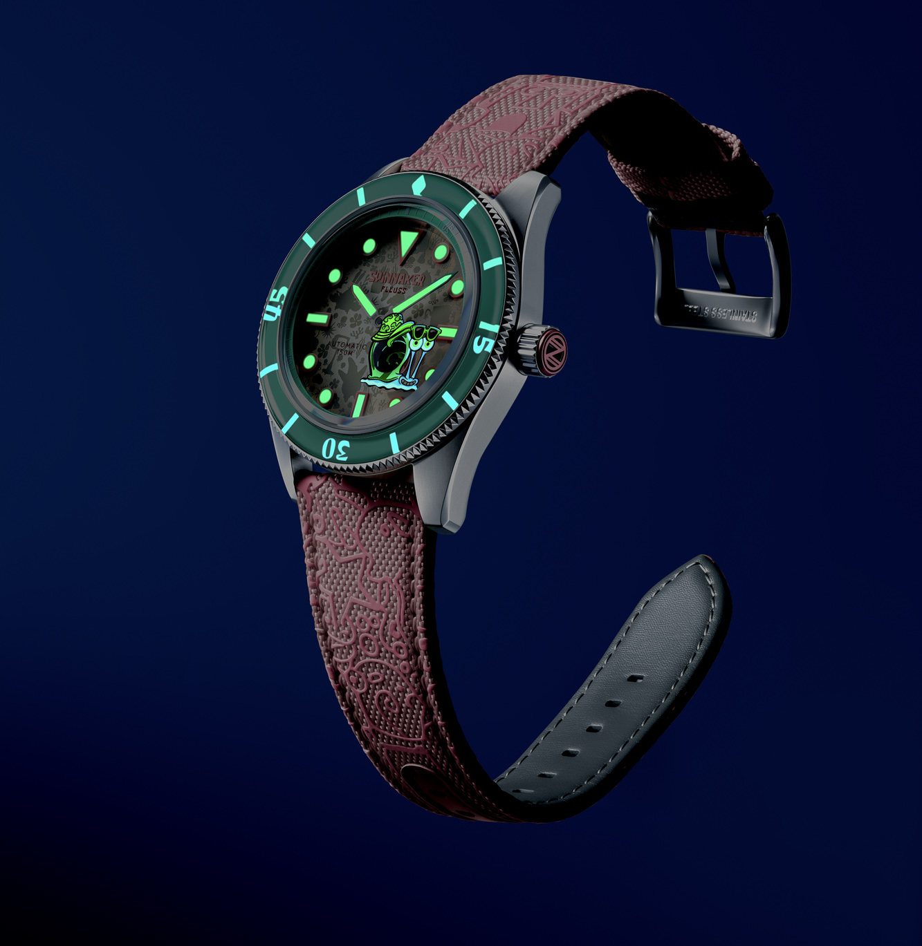 Fleuss Automatic — SpongeBob SquarePants Shell Mates Limited Edition Swiss Super-LumiNova Indexes