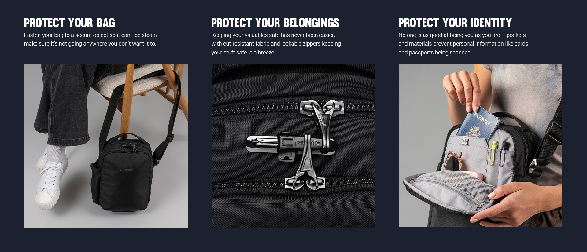 Pacsafe® V anti-theft tour crossbody