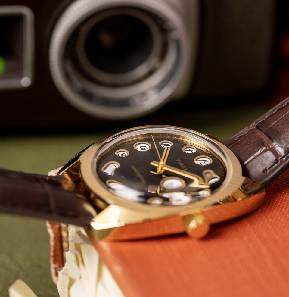 Timex 1976 Rotary Phone Dial Reissue — 37mm Gold-Tone Stainless Steel Case