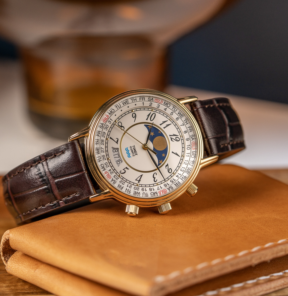 Timex 1990 Moon Phase Reissue — 37mm Watch Moon Phase Window