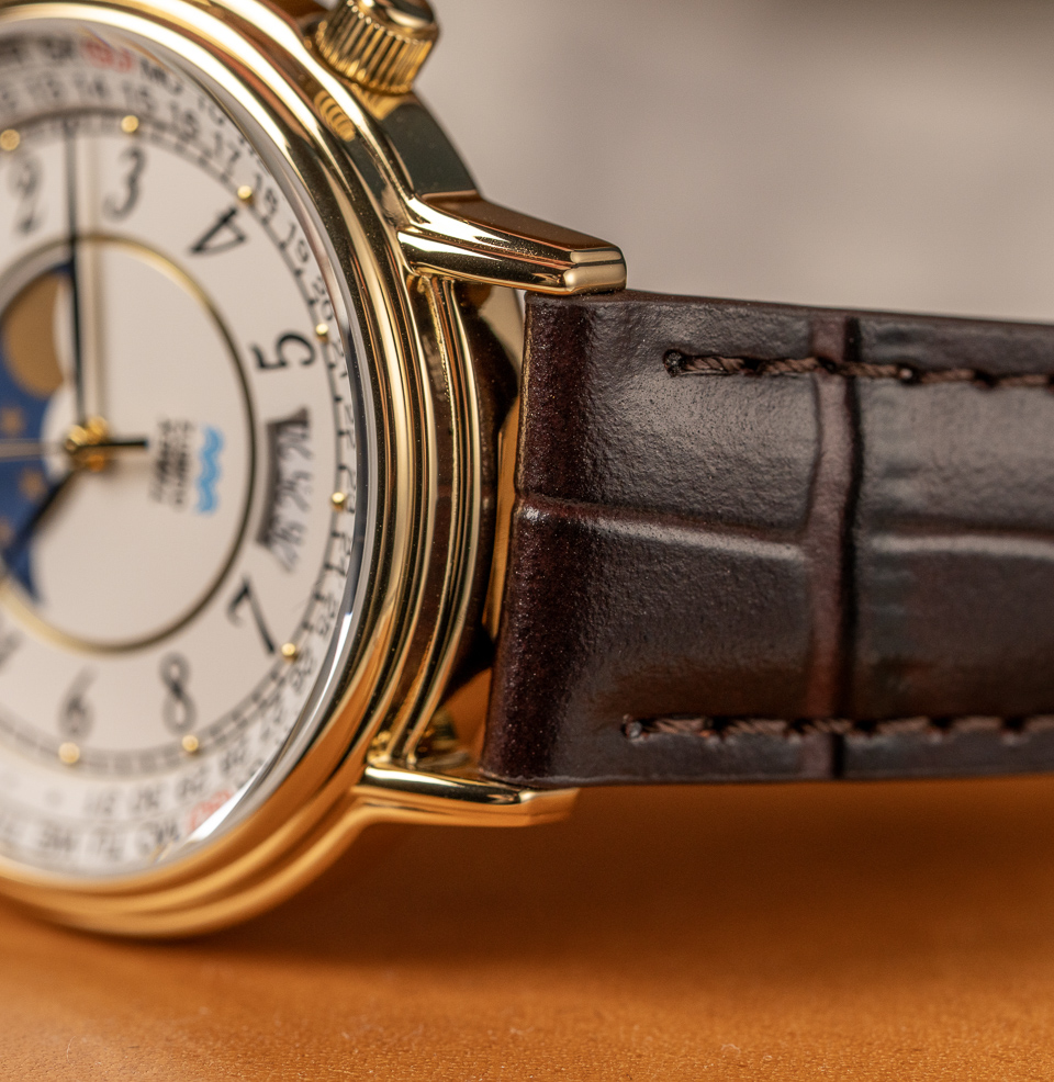 Timex 1990 Moon Phase Reissue — 37mm Watch Crocodile-Grain Leather Strap