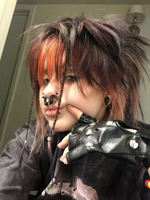 Women wearing fantastic  Black Coffin Glass Plug / Gauge