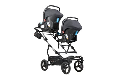 a luxury, all terrain travel system for your newborn/s with protect™ infant car seat/s and adaptors*