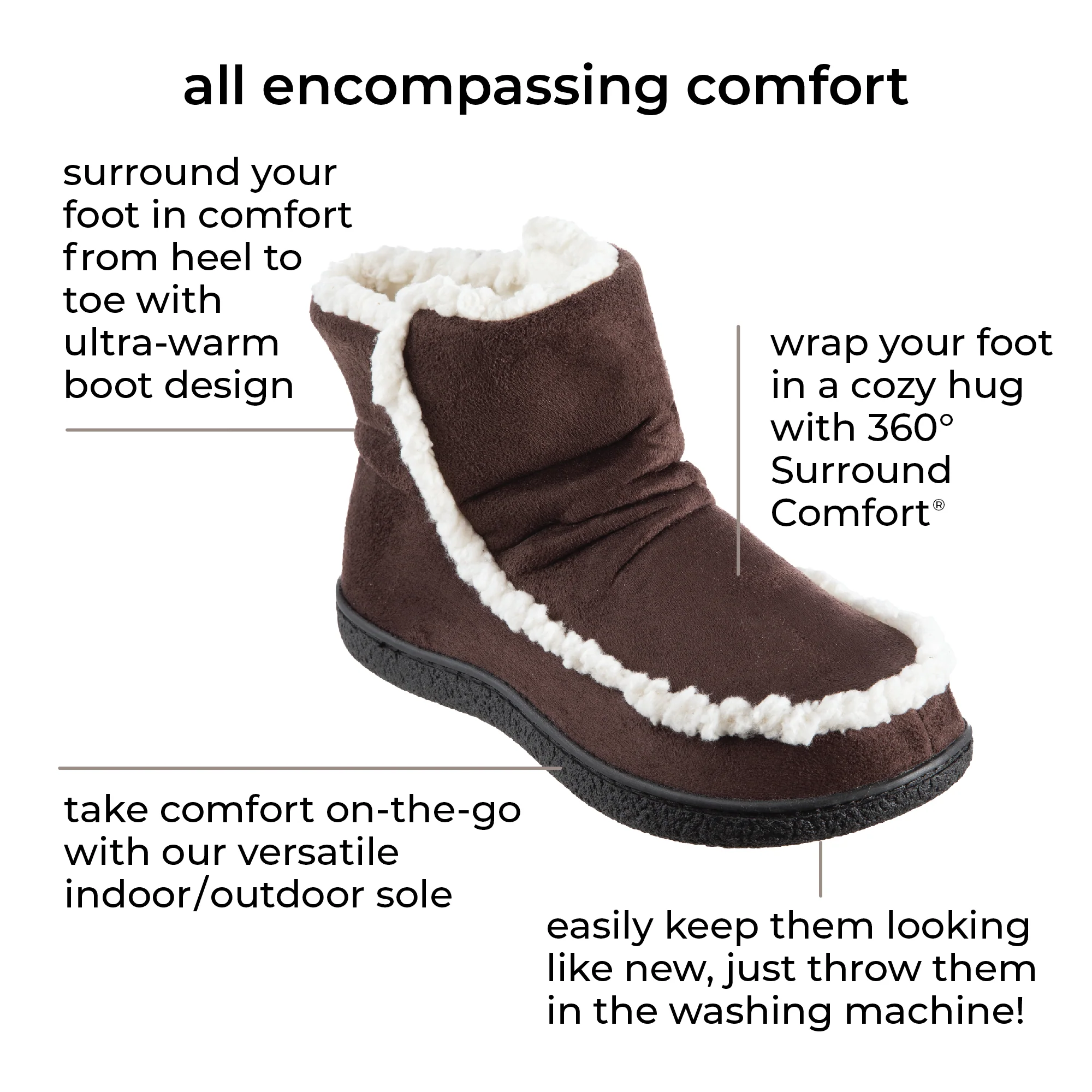 Women s Microsuede Alex Boot Slippers Isotoner USA