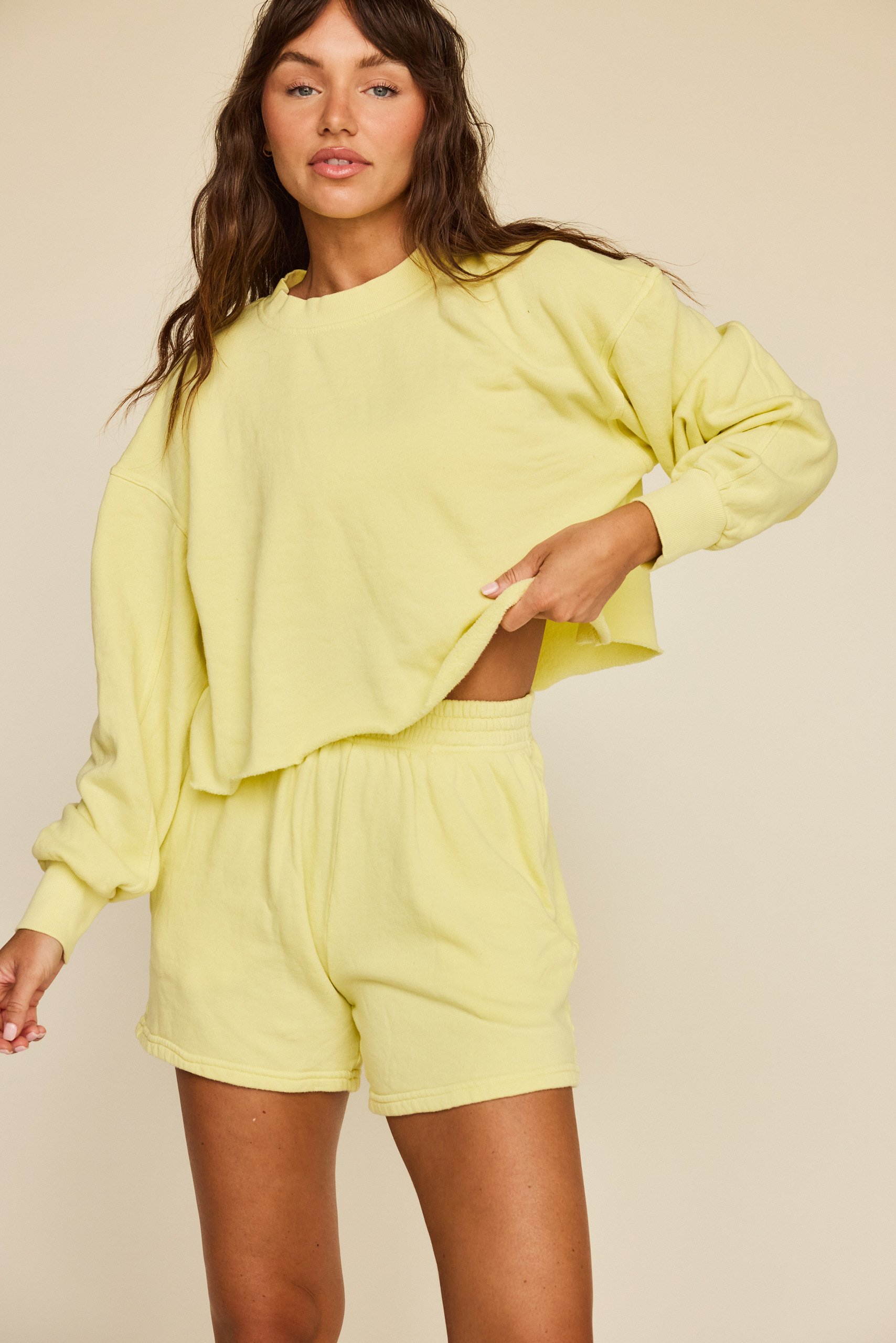 Strut This Womens Sonoma Sweatshirt in Baby Yellow